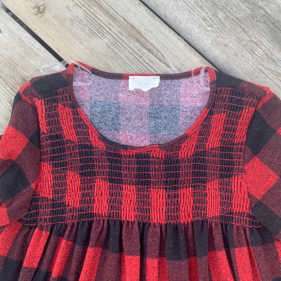COPY - 143 Story by Line Up Black/Red Plaid Top small - Picture 2 of 7